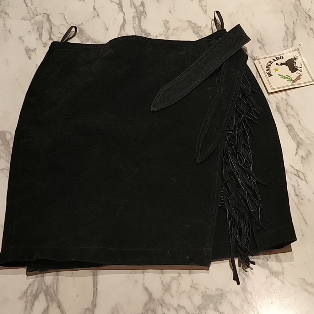 Leather Fringe skirt